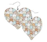 Pendientes de corazón para mujer a la moda, bonitos aretes colgantes de piel de oso, divertidos aretes sin níquel para fiesta de cumpleaños, accesorios de decoración