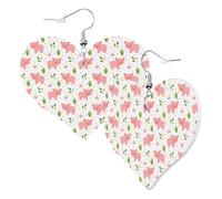 Pendientes de corazón para mujer a la moda, divertidos aretes colgantes de cuero de cerditos, divertidos aretes sin níquel para fiesta de cumpleaños, accesorios de decoración