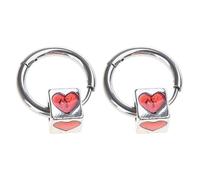 Pendientes De Corazón Rojo Para Mujer Clip Oreja Chica Fresca Simple Retro Gótico Para Fiesta Cumpleaños Boda Gótico Punk Pendientes Colgantes Femeninos Fiesta Joyería Estética