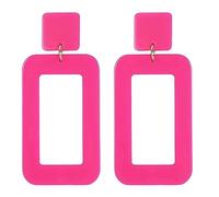 Pendientes de corazón rosa para bebés Pendientes rosas calientes para mujeres Amante Pendientes Pendientes rectangulares Pendientes colgantes Pendientes de borlas para mujeres Pendientes ligeros sin