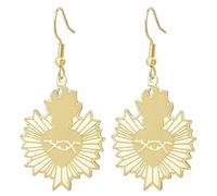 Pendientes de corazón sagrado de Jesús para mujer, corona de espinas, aretes de fe católica, amor de Dios, amuleto cristiano, joyería de regalo de Pascua, Medio, Acero inoxidable, Sin piedra preciosa