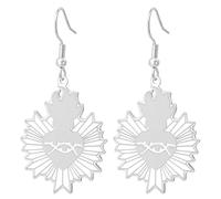 Pendientes de corazón sagrado de Jesús para mujer, corona de espinas, aretes de fe católica, amor de Dios, amuleto cristiano, joyería de regalo de Pascua, Medio, Acero inoxidable, Sin piedra preciosa