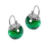 Pendientes de cristal austriaco para mujer, plata de ley 925, chapados en platino, aretes colgantes de bola de cristal brillante, hipoalergénicos, joyería única y brillante, Pequeño, Plata de ley