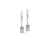 Pendientes de cristal con diamantes de imitación y hematita, acero inoxidable