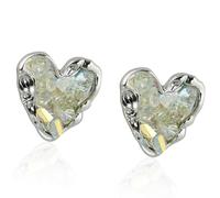 Pendientes de cristal con diseño de corazón brillante, mezcla integrada, joyería de moda suave, ejemplares para regalo, de lo contrario, joyería de cristal de uso individual, One Size, como se