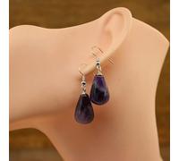 Pendientes de cristal con forma de gota de agua de cuarzo natural para mujer, regalo de lágrima, amatistas, lapislázuli, amatista