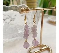 Pendientes De Cristal Natural Para Mujer, Piedra De Viruta, Péndulo Largo, Mineral, Roca, Cornalina, Pendiente De Gota De Cristal Púrpura,Jade Morado