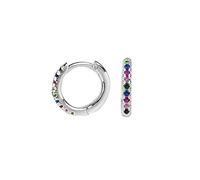 Pendientes de cristal y vidrio colección Trendy en plata multicolor