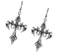 Pendientes de cruces de aleación únicos Accesorios de estilos callejeros sutiles Uso cómodo Construcción de aleación para diversas ocasiones Pendientes de punk