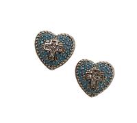 Pendientes de cruces de corazón de circonita cúbica brillante con para mujer, pendientes Vintage de