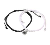 Pendientes de cuerda de mano para parejas, con cuentas, color negro y rojo, talla única, Metal, No es una piedra preciosa