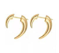 Pendientes de cuerno de color dorado y plateado, diseño de luna, punk, para mujer, accesorio de joyería de fiesta, aretes únicos con colmillos de lobo para mujeres y hombres, talla única, como se