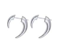 Pendientes de cuerno de color dorado y plateado punk para mujer, accesorio de joyería de fiesta, aretes únicos con colmillos de lobo para mujeres y hombres, One Size, como se describe, como se