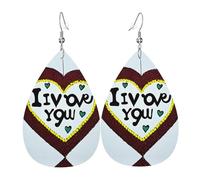 Pendientes de cuero con confesiones de amor, pendientes de estilo europeo y americano para mujeres jóvenes, regalos de cumpleaños, regalos del día de San Valentín