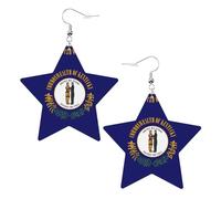 Pendientes de cuero con diseño de bandera del estado de Kentucky, accesorios ligeros y elegantes para fiestas, bailes y la vida cotidiana.