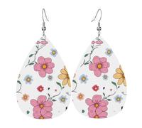 Pendientes de cuero con diseño de flores de ensueño para mujer, colgante simple en forma de lágrima, elegante regalo de vacaciones