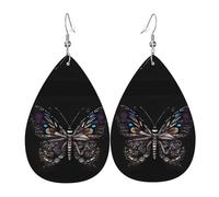 Pendientes de cuero con diseño de mariposa científica, accesorios para mujer, adecuados para el uso diario, viajes y viajes.