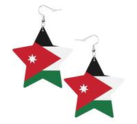 Pendientes de cuero con estampado de bandera de Jordania, accesorios ligeros y elegantes para fiestas, bailes y la vida cotidiana.