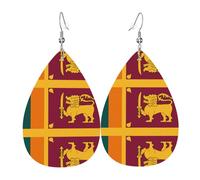 Pendientes de cuero con estampado de mapa del mundo abstracto para mujer, aretes colgantes ligeros, joyería de moda para disfraz, talla única, Cuero