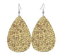 Pendientes de cuero con forma de lágrima Treasure Maze, decoración de ropa, adecuados para fiestas, vacaciones y vida cotidiana