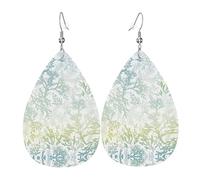 Pendientes de cuero de algas marinas verdes para mujer, colgantes, aretes de lágrima, ligeros, regalos para mujeres y niñas