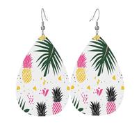 Pendientes de cuero de lágrima de moda, ligeros, reversibles, de piel sintética, con ganchos chapados en plata 925, joyería para mujeres y niñas, talla única, piel sintética, sin piedras preciosas