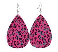 Pendientes de cuero de lágrima de moda, ligeros, reversibles, de piel sintética, con ganchos chapados en plata 925, joyería para mujeres y niñas, talla única, piel sintética, sin piedras preciosas