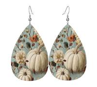 Pendientes de cuero de lágrima de moda, ligeros, reversibles, de piel sintética, con ganchos chapados en plata 925, joyería para mujeres y niñas, talla única, piel sintética, sin piedras preciosas