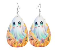 Pendientes de cuero de lágrima de moda, ligeros, reversibles, de piel sintética, con ganchos chapados en plata 925, joyería para mujeres y niñas, talla única, piel sintética, sin piedras preciosas