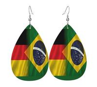 Pendientes de cuero de lágrima de moda, ligeros, reversibles, de piel sintética, con ganchos chapados en plata 925, joyería para mujeres y niñas, talla única, piel sintética, sin piedras preciosas