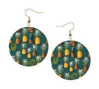 Pendientes de cuero de moda Tropical Fruit Paradise para mujer, 1 par de aretes de piercing estampados ligeros, regalos de joyería para mujeres y niñas