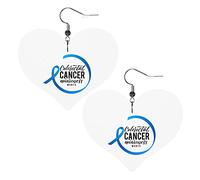 Pendientes de cuero del mes de concientización sobre el cáncer colorrectal para mujer, pendientes colgantes, colgante de corazón con gancho, regalos para niña adulta