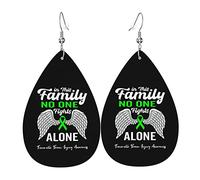 Pendientes de cuero del mes de concientización sobre lesiones cerebrales traumáticas para mujer, pendientes colgantes, colgante de gota con gancho, regalos para niña adulta