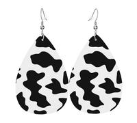 Pendientes de cuero estampados con huellas de patas en colores degradados del arcoíris, ganchos plateados, ligeros para fiestas y días festivos.