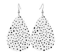 Pendientes de cuero estampados con huellas de patas en colores degradados del arcoíris, ganchos plateados, ligeros para fiestas y días festivos.