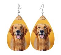 Pendientes de cuero Golden Retriever, pendientes de estilo europeo y americano para mujeres jóvenes, regalos de cumpleaños/regalos del día de San Valentín