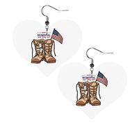 Pendientes de cuero Happy Memorial Day para mujer, pendientes colgantes, colgante de corazón con gancho, regalos para niña adulta
