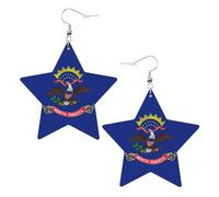 Pendientes de cuero ligeros con diseño de estrella de Dakota del Norte, para mujer, accesorios de boda, diario, cumpleaños, talla única, Cuero sintético