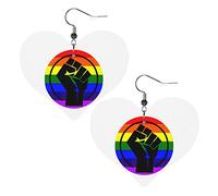 Pendientes de cuero Love Is Love Black Lives Matter para mujer, pendientes colgantes, colgante de corazón con gancho, regalos para niña adulta