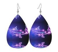 Pendientes de cuero morado de mariposa para mujer, aretes de lágrima, aretes de cuero de moda, regalos de joyería para mamá, esposa, hijas