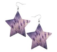 Pendientes De Cuero Mujer Lavanda Púrpura Pendiente De Colgante Moda Aretes Ligeros Pendientes De Mujer De Cuero Para Fiesta Niñas Decoración
