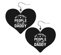 Pendientes de cuero My Favorite People Call Me Dad para mujer, pendientes colgantes, colgante de corazón con gancho, regalos para niña adulta