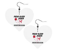 Pendientes de cuero para concienciación sobre la donación de sangre para mujer, pendientes colgantes, colgante de corazón con gancho, regalos para niña adulta