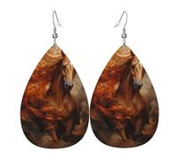 Pendientes de cuero para mujer, diseño de caballo con melena fluida, adecuados para uso diario, fiestas, citas y otras ocasiones