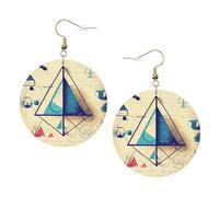 Pendientes de cuero para mujer, diseño de cálculo g e matemáticas, geométrica, 1 par, ligeros, estampados, regalos de joyería para mujeres y niñas