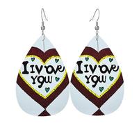 Pendientes de cuero para mujer, diseño de confesiones de amor, colgante simple en forma de lágrima, elegante regalo de vacaciones