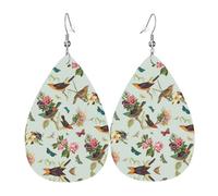 Pendientes de cuero para mujer, diseño de pájaro, diseño de lágrima, ligeros, para uso diario, fiesta, fecha, talla única, Cuero