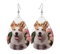 Pendientes de cuero para mujer, diseño de perro que ama tomar fotos, colgante simple en forma de lágrima, elegante regalo de vacaciones
