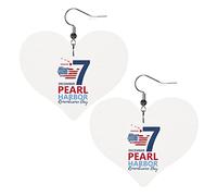 Pendientes de cuero Pearl Harbor Remembrance Day para mujer, pendientes colgantes, colgante de corazón con gancho, regalos para niña adulta