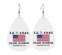 Pendientes de cuero Pearl Harbor Remembrance para mujer, pendientes colgantes, colgante de gota con gancho, regalos para niña adulta